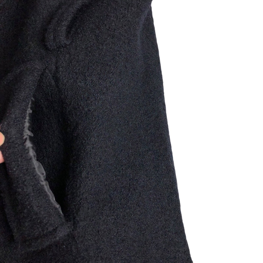 Cynthia Rowley Jacket Women 1X Black Wool Textured Snap Notch Collar Pocket Coat - Picture 11 of 16